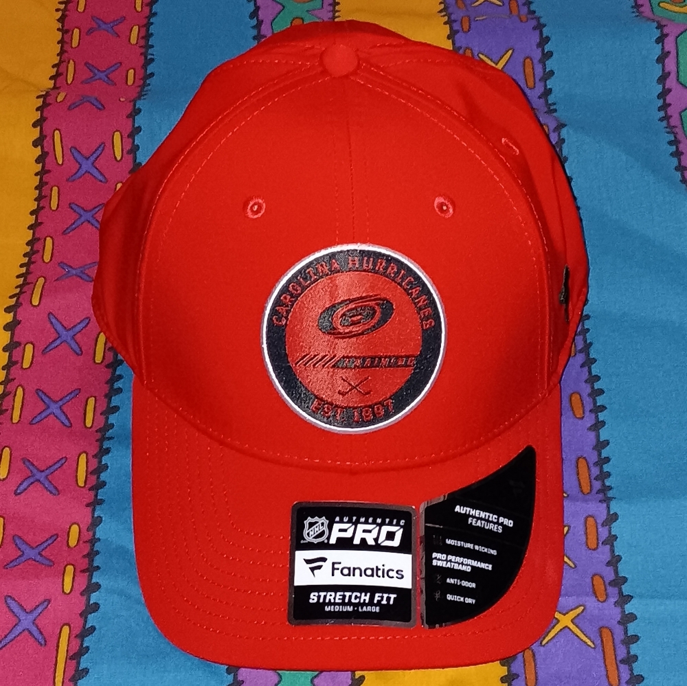 New NHL Authentic Pro Carolina Hurricanes Stretch Fit Fitted Hat Cap Hockey